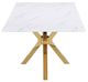 Coaster® Venera White Faux Marble Top Dining Table with Gold Base-2