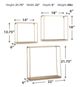 Signature Design by Ashley® Efharis 3-Piece Gold/Natural Wall Shelf Set-2