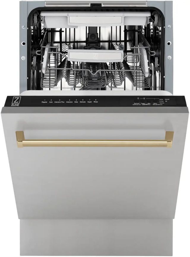 ZLINE Autograph Edition 18" Stainless Steel Built In Dishwasher-1