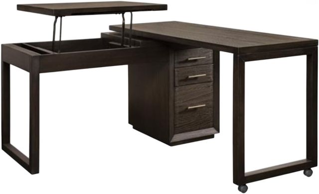 Riverside Furniture Prelude Umber Swivel Lift-Top L-Desk-0
