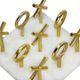 A & B Home Gold/White Banswara Marble Tic Tac Toe Decorative Object-3