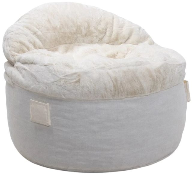 CordaRoy's® Nest Cream Bunny Fur Full Adult Bean Bag Chair-0