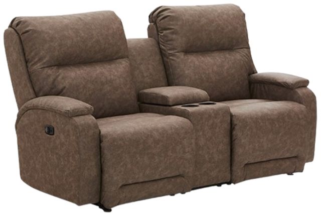 Best® Home Furnishings Customizable Maverly Leather Manual Rocker Reclining Loveseat with Console -0