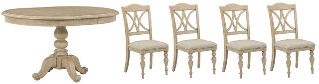 Liberty Furniture Summer House 5-Piece Sand Dune Pedestal Table Set-0