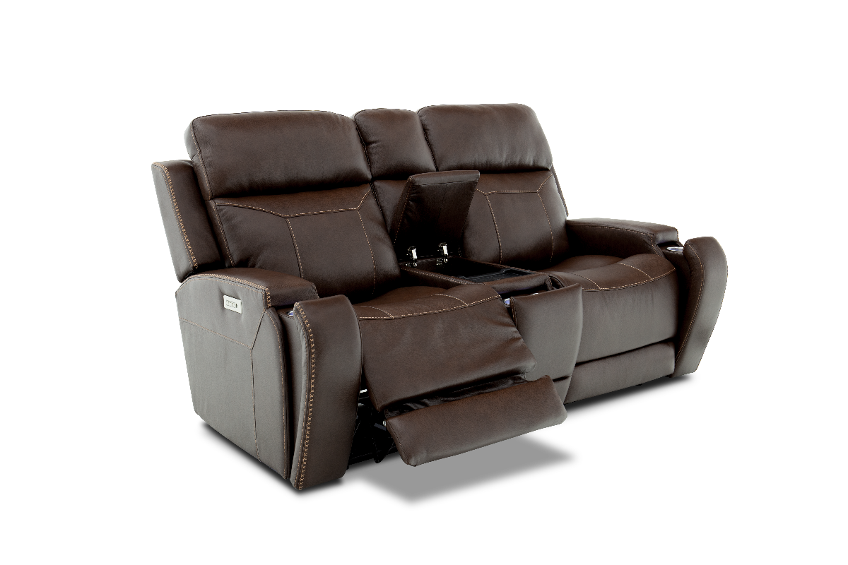 Moto Motion 828 Coffee Leather Media Power Reclining Console