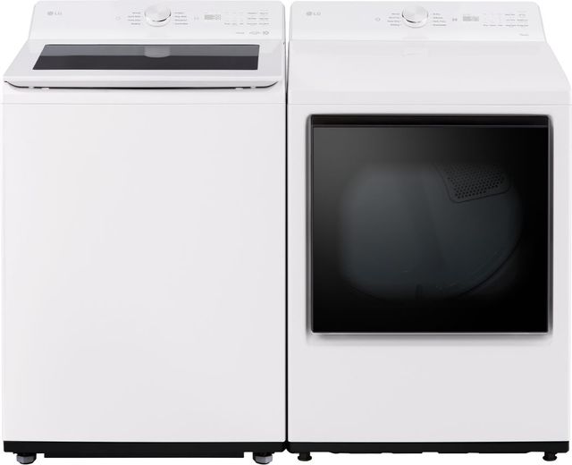 LG White Front Load Washer & Electric Dryer Laundry Pair-0