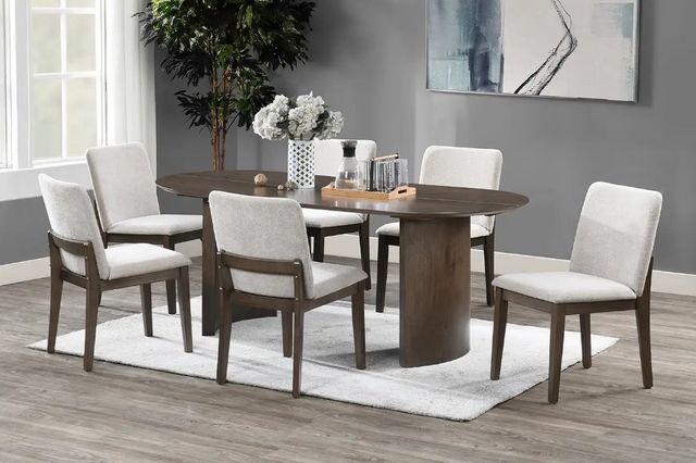 New Classic® Home Furnishings Kody 7-Piece Cream/Dark Walnut Rectangle Dining Set-1