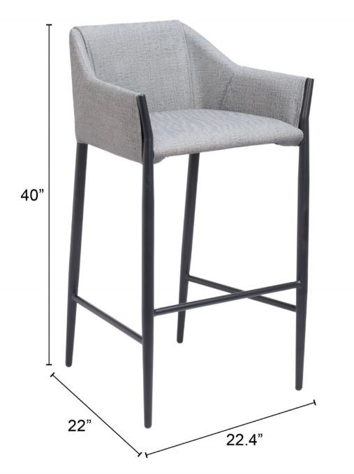 Zuo® Modern Andover Slate Gray Barstool-1