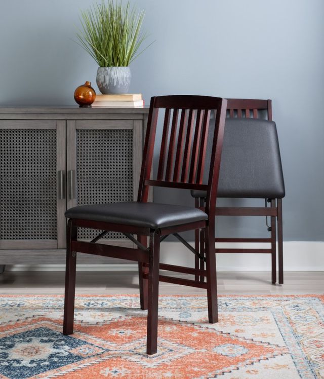 Linon Triena Merlot Folding Chair -1