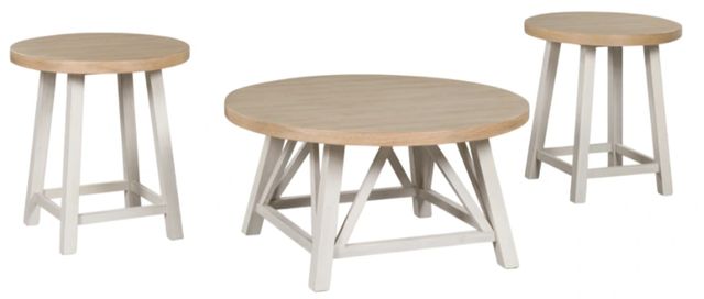 Signature Design by Ashley® Fawndell 3-Piece Brown Occasional Table Set with Antique White Base-0