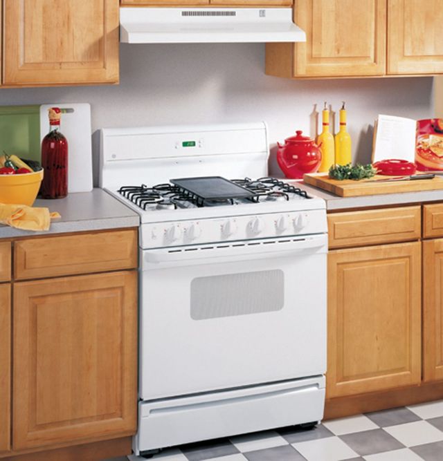 GE® White Non-Vented Standard Range Hood-1