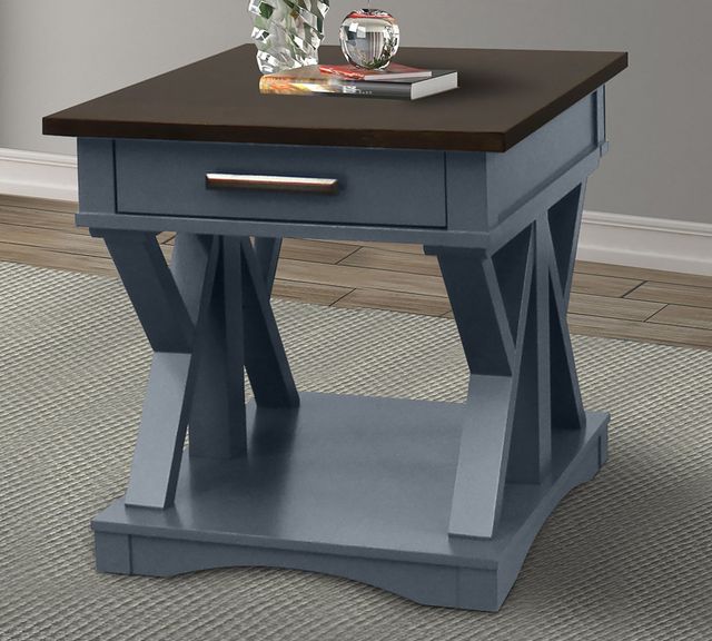 Parker House® Americana Modern Sable End Table with Denim Base-1
