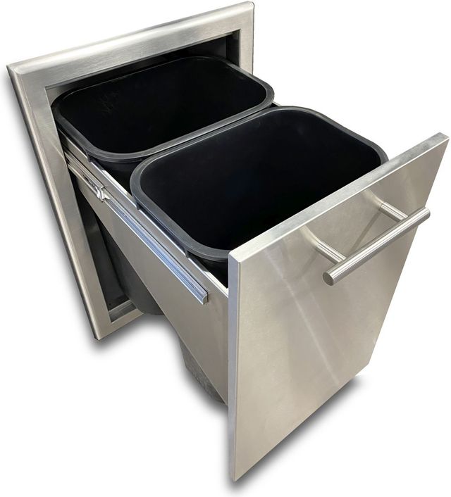 XO 20" Stainless Steel Outdoor Trash Roll Out Drawer-2