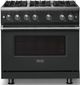 Viking® 5 Series 36" Antique Bronze Pro Style Gas (LP) Range with Polished Chrome Trim-3