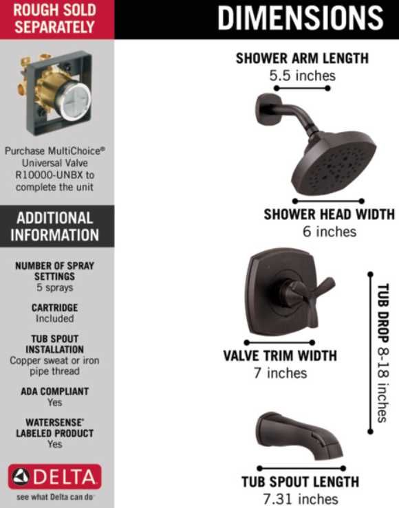 Delta Stryke® 14 Series Venetian Bronze Tub and Shower-1
