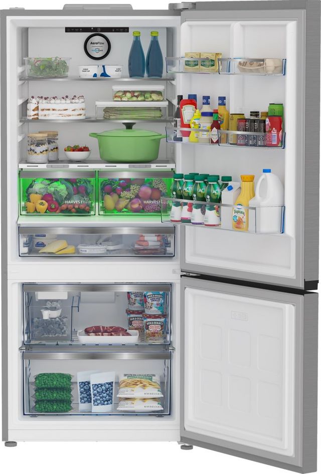 Beko 30 in. 16.1 Cu. Ft. Fingerprint Free Stainless Steel Counter Depth Bottom Freezer Refrigerator-4