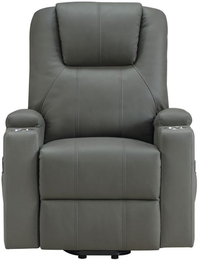 Coaster® Armstrong Gray Upholstered Power Recliner with Lift and Massage-1