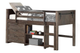 Donco Kids Barn Door Brushed Shadow Twin Low Loft Bed-0