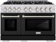 ZLINE Select 48" Stainless Steel Pro Style Dual Fuel Range with Black Matte Door-0