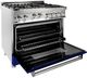 ZLINE 36" Stainless Steel/Blue Gloss Pro Style Gas Range-3