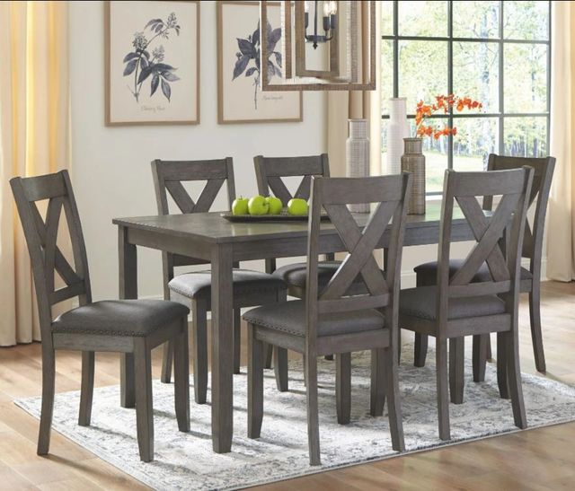 Signature Design by Ashley® Caitbrook 7-Piece Antiqued Gray Dining Set-3