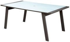 Furniture of America® Alycia Gray Patio Table with Glass Top