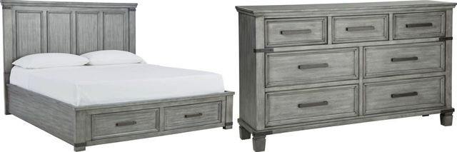 Signature Design by Ashley® Russelyn 2-Piece Gray King Storage Bed Set-0