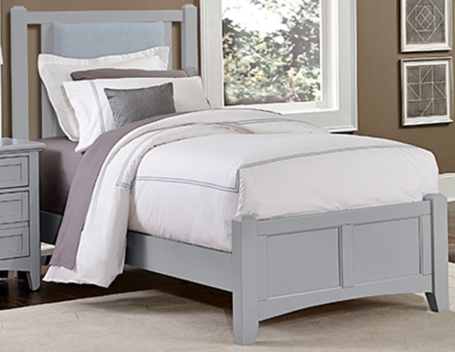 Vaughan-Bassett Bonanza Blue/Gray Twin Upholstered Panel Bed-0