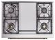Ilve® Nostalgie II Noblesse 36'' Graphite Matte Pro Style Dual Fuel Range with Brass Trim-4