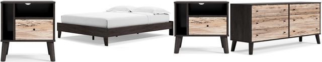 Signature Design by Ashley® Piperton 4-Piece Black Queen Platform Bed  Set-0
