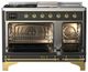 Ilve® Majestic III 48" Graphite Matte Pro Style Dual Fuel Liquid Propane Range with Triple Glass Door and Copper Trim-1
