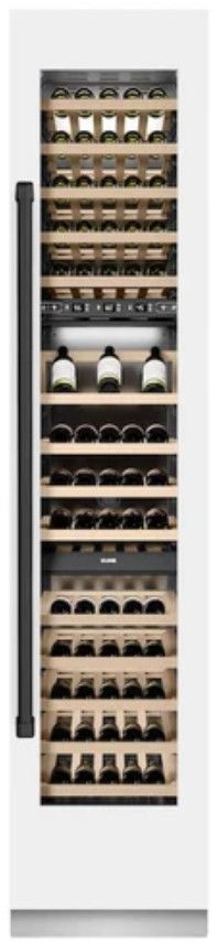 ZLINE Autograph Edition 18" 9.0 Cu. Ft. Triple Zone 68 Bottle Right Hinge Column Wine Cooler in White Matte with Matte Black Accents-3