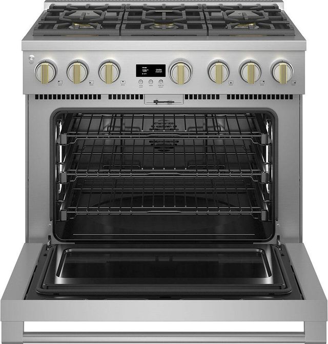 Monogram® Statement Collection 36" Stainless Steel Pro Style Dual Fuel Range-1