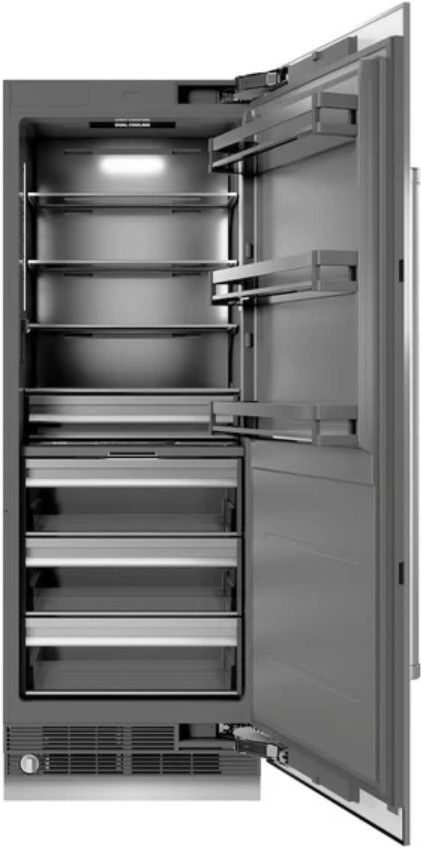 ZLINE 30" 16.7 Cu. Ft. Stainless Steel Column Refrigerator with Graphite Gray Interior-1