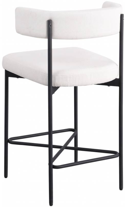 Meridian Furniture Rivage Cream/Matte Black Counter Stool-3