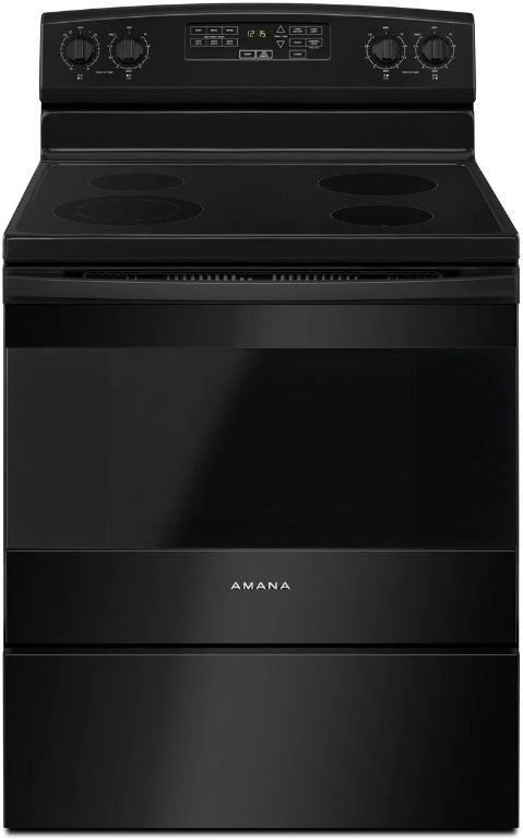 Amana® 30" Black Freestanding Electric Range-0