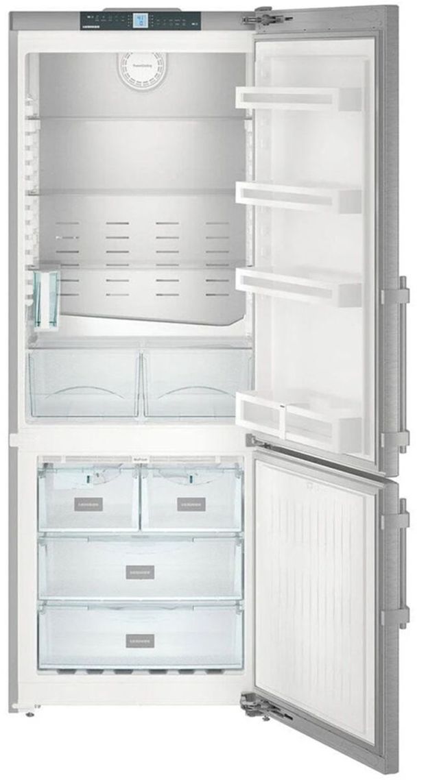 Liebherr 30 in. 16.8 Cu. Ft. SmartSteel Counter Depth Bottom Freezer Refrigerator-2