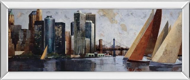 Classy Art Arriving at Manhattan by Marti Bofarull Mirrored Frame Wall Art-0