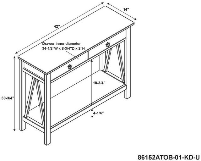 Linon Titian Antique Tobacco Console Table -2