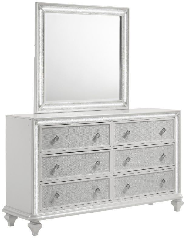 New Classic® Home Furnishings Stardust 4-Piece White King Panel Bedroom Set-3