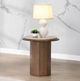 ACME Furniture Kasha Beige Travertine Top End Table with Walnut Base-1