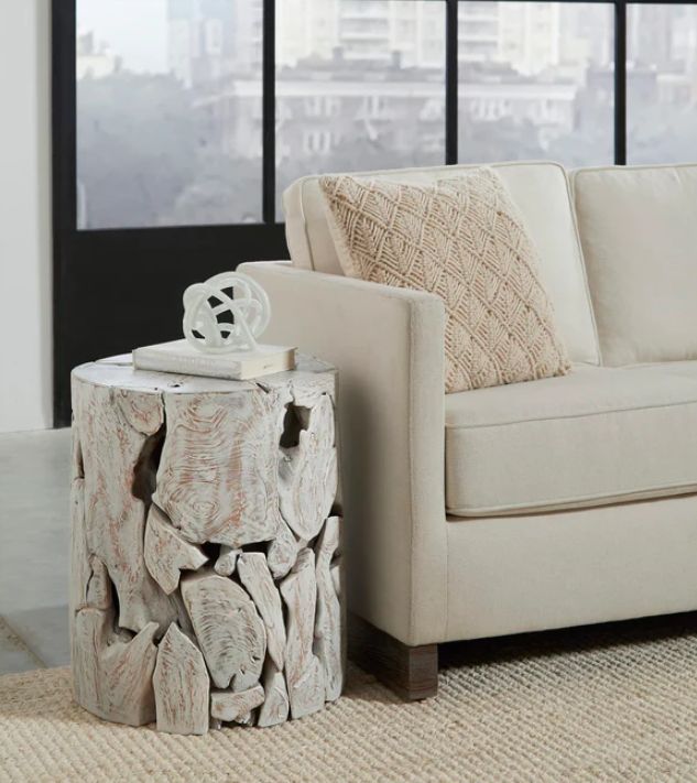 Modus Furniture One Bleached Teak Round End Table-1