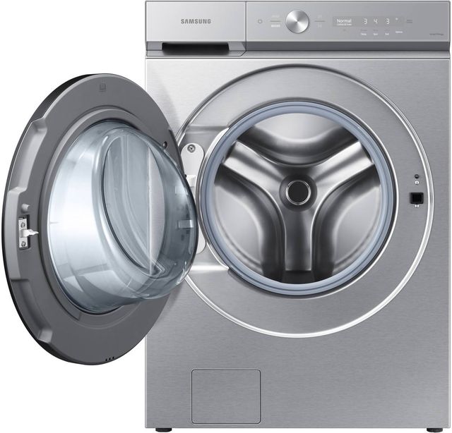 Samsung Bespoke 8700 Series 5.3 Cu. Ft. Silver Steel Front Load Washer-1
