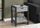 Monarch Specialties Inc. Black/Grey 24" End Side Table with 1 Drawer-1