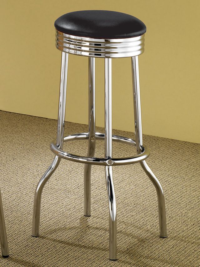 Coaster® Theodore 2-Piece Black/Chrome Soda Fountain Bar Stools-3