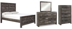 Signature Design by Ashley® Wynnlow 4-Piece Gray King Crossbuck Panel Bed Set