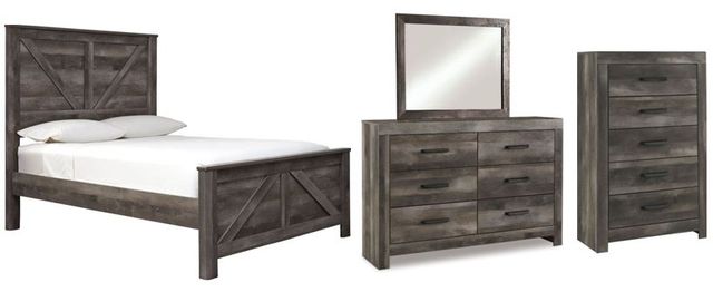 Signature Design by Ashley® Wynnlow 4-Piece Gray King Crossbuck Panel Bed Set-0