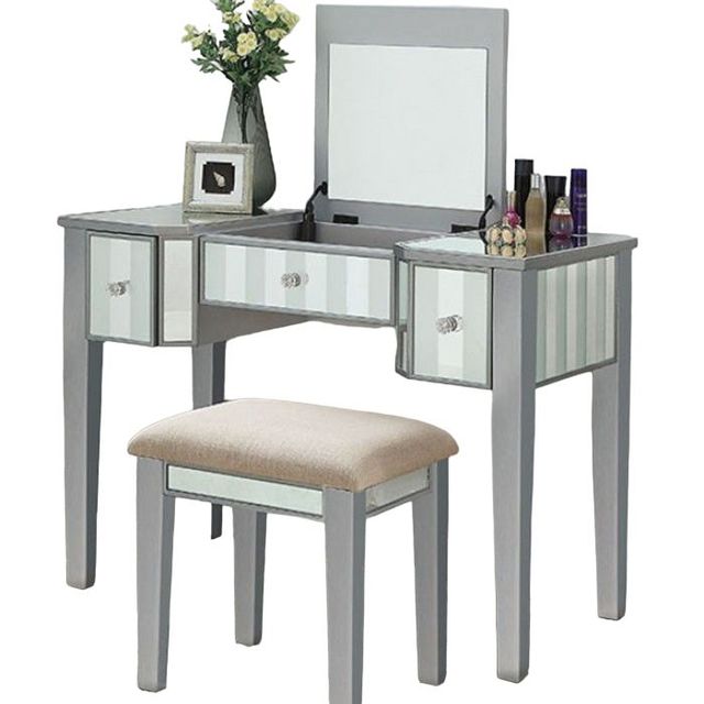 Furniture of America® Joyce 2-Piece Silver Vanity Set -0