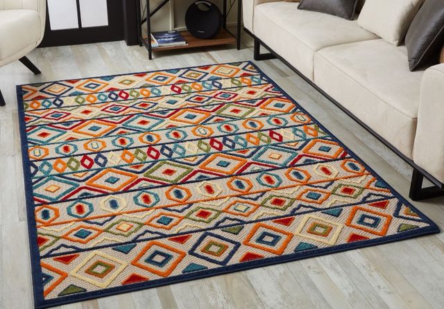 KAS Rugs Calla Ivory/Multi Aztec 5'x7' Area Rug-4