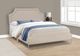 Monarch Specialties Inc. Beige Upholstered Queen Bed with Nailhead Trim-2